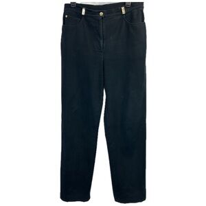 St. John Sport by Marie Gray Luxurious Stretch Black Pants with Gold Acc…